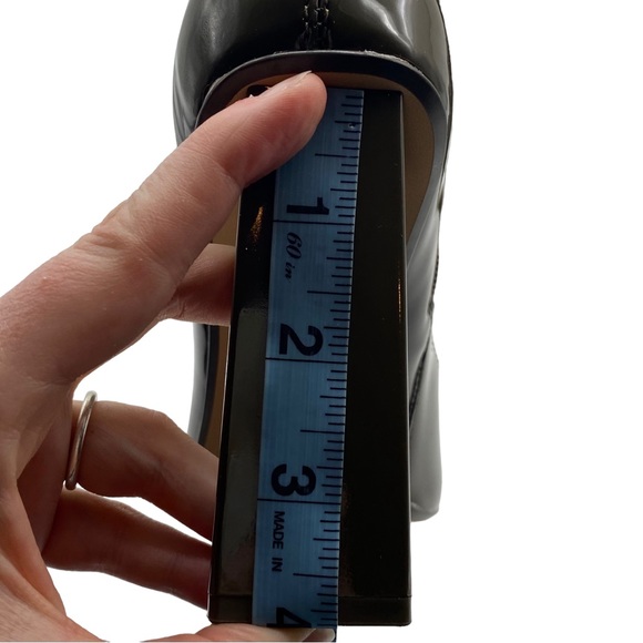 Aldo Women's Boots Fidella Olive Green Patent Vegan Leather Heeled Sleek Size 8 - Picture 6 of 10